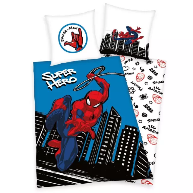 2tlg Disney Kinder Wende Jungen Winter Bettwäsche 135x200 cm Spiderman Marvel