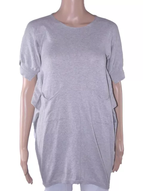 Sisley Maglietta Da Ragazza Bambina Grigio Maglia Lunga Cotone Abito 10 11 Anni