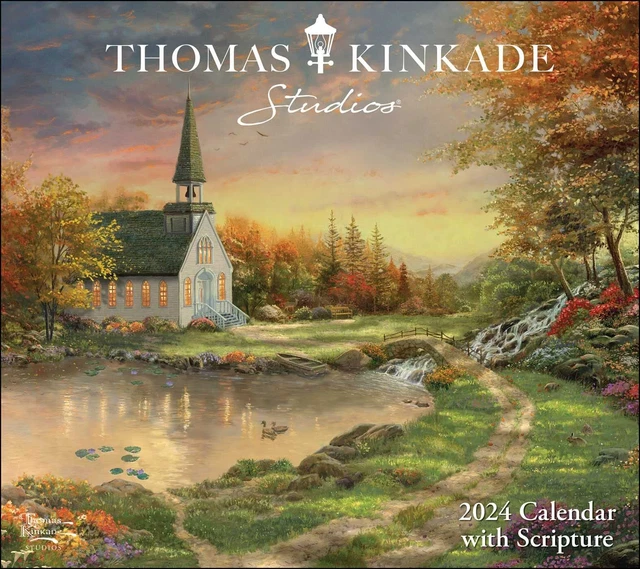 THOMAS KINKADE STUDIOS 2024 Deluxe Wall Calendar with Scripture by