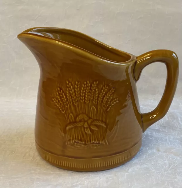 Franciscan Wheat Golden Brown Pitcher Autumn Harvest Bounty Large Serving VTG