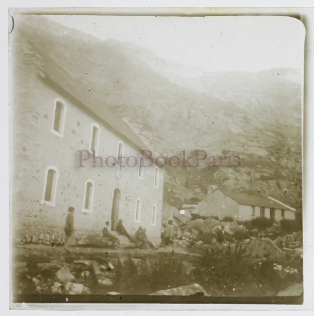 FRANCE Mountain House 1927 Photo Stereo Glass Plate Vintage