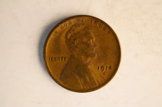 KEY DATE 1914-D Lincoln Wheat Cent in Good Condition - Bent