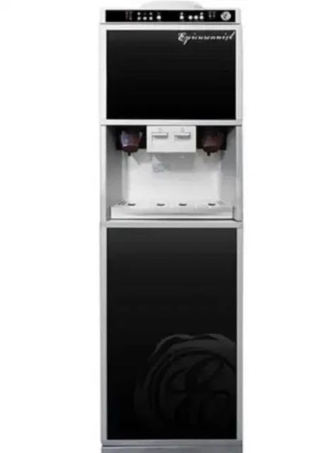 Adjustable Coffee Maker and Dispenser with Mini Refrigerator Black