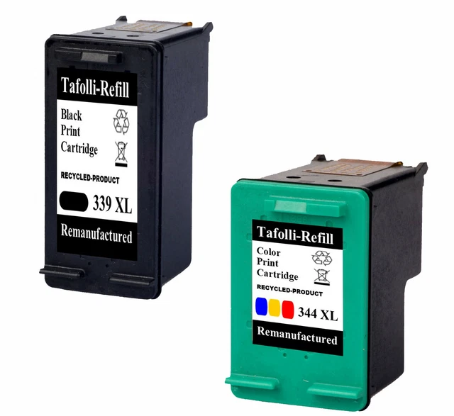Pack De 2 Cartouches D'encre Compatibles HP 339 XL + 344 XL Pour Imprimante Deskjet 6940 - Noir - Neuf