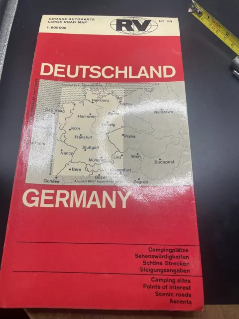 Grosse Autokarte Large Road Map Deutschland Germany