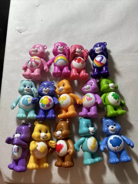 Vintage Care Bears TCFC PVC Figures Figurines Movable Arms Lot of 14 Cool Rare