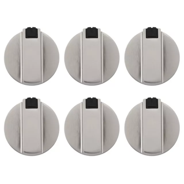 Stoves Cooker Knobs,Oven Knob 6pcs,Zinc alloy 6mm Universal Silver Gas7603