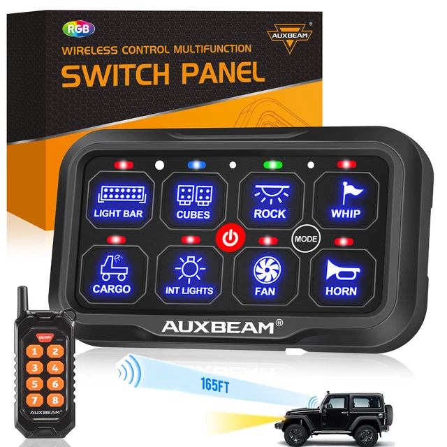 AUXBEAM RGB 8 Gang Switch Panel Remote Control 12V For 2022-2024 GMC ...
