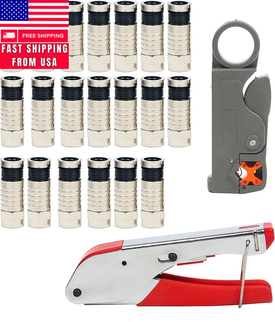 Yaetek Compression Tool RG6 RG59 Coaxial Connectors Crimper - Coax Cable Crimper