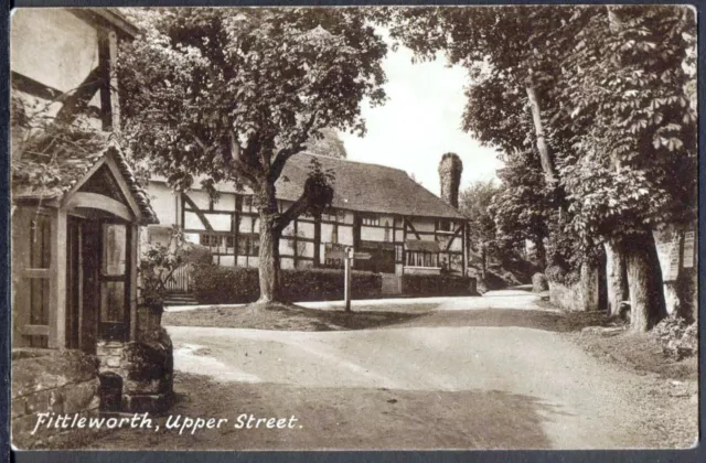 Upper Street, FITTLEWORTH, Sussex. Vintage Postcard. Free UK Postage