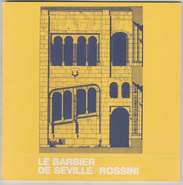 Programme Opéra de Lyon Le barbier de Séville Rossini 1981