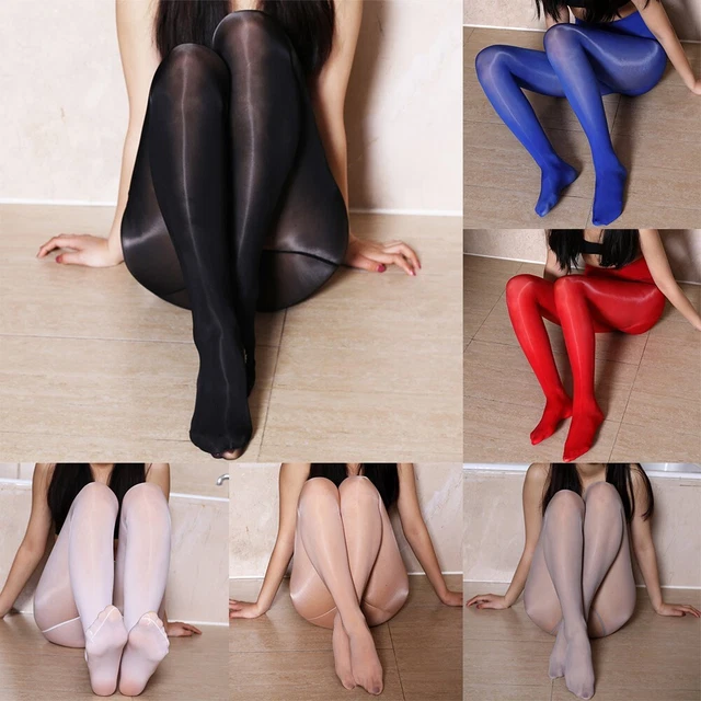 PLUS SIZE MEN'S Shiny Pantyhose Super Elastic Sheer Tights in