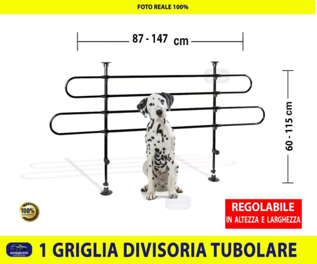 Divisorio per Cani Auto Griglia Telescopica Divisoria Separatore Baule Cane kit