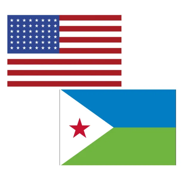 3'x5' Polyester USA & Djibouti  Flag Set; One Flag for Each Country