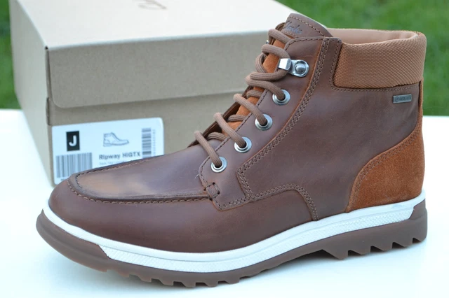 CLARKS BNIB MENS Boots RIPWAY HI GTX Dark Tan Leather UK 7 EU 41 39.95 PicClick UK