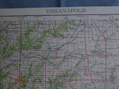 USGS Topography Map Quadrangle Indianapolis, IN; IL 1953 Rev 1974 1:250,000 2