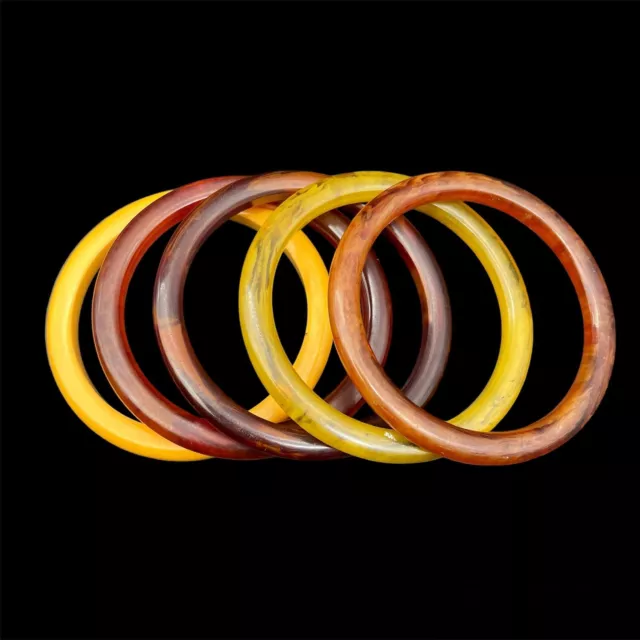 Lot de 5 bracelets en Bakelite  Art Deco