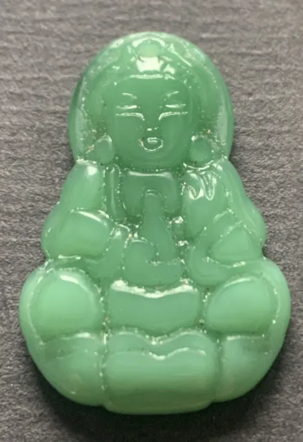 Amulette Grüne Jade Burma Myanmar China Buddha ((E30)