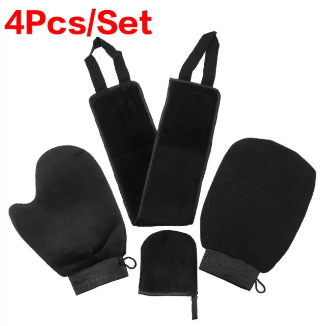 4Pcs/Set Back Body Cleaning Glove Self Tanning Mitt Fake Tan Applicator Gloves T