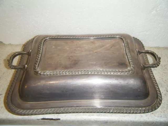 Silver Plated Serving Entree Dish With Lid