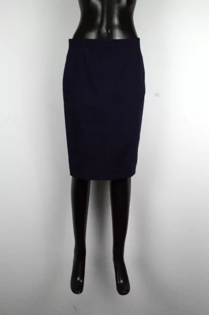 Gonna Donna Moschino Taglia 44 Minigonna Vita Alta Cotone Blu Woman Skirt Usata