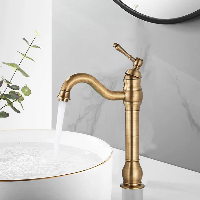 Robinet De Lavabo Design Doré - Einhandmischer Moderne, Or Brossé, HOMWORD