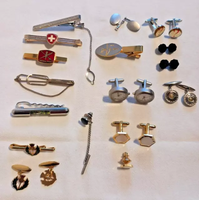 cufflinks job lot tie pins and sets including stratton used but good condition