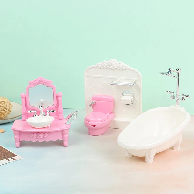 DOLL SIMULATION BATHTUB Wash Basin Toilet Matching Model Children Girl