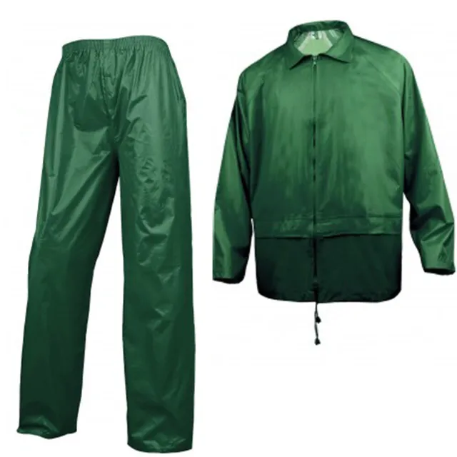 Tuta moto impermeabile completo antipioggia con giacca pantalone verde XXXL