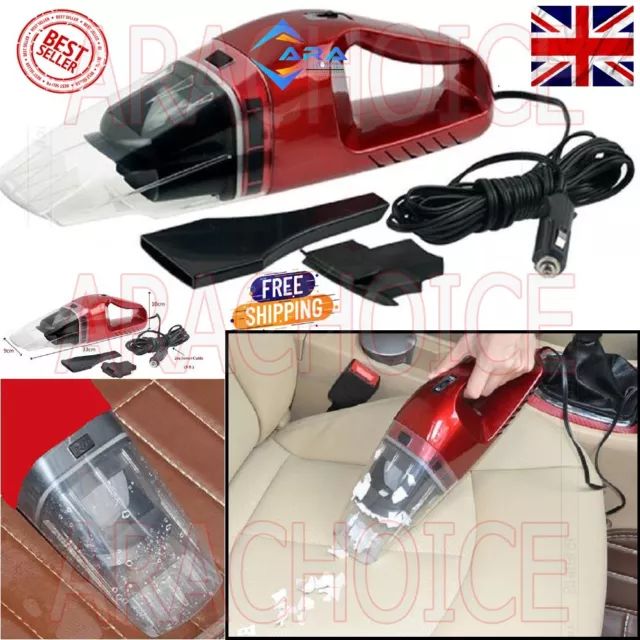 12V 75W Car Truck Handheld Wet & Dry Home Vacuum Cleaner Auto Hoover Collector