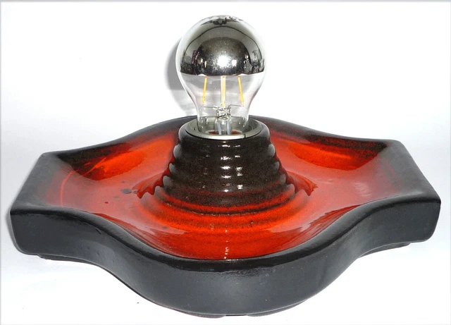 Hustadt Keramik Wandlampe Rot-Braun Vintage 70er Jahre Hustadt Keramik Wandlampe Rot-Braun Vintage 70er Jahre