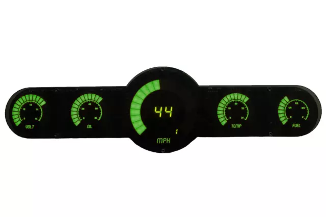 Universal 5.5 Gauge Analog Dash Panel Bar Graph Green LED Gauges Made In The USA