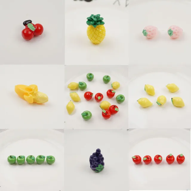 10Pcs Doll House Lemon Apple Fruit 1:12 Scale Dollhouse Miniatures Mini Food