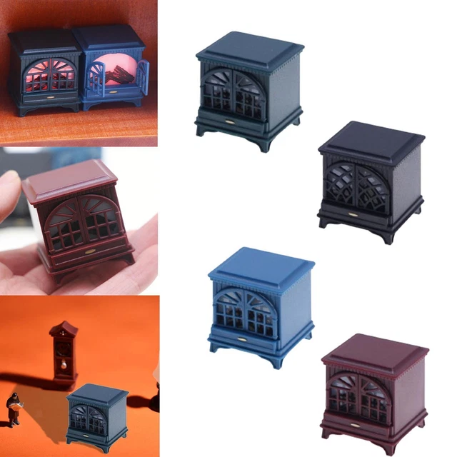 Cheminée Miniature Vintage Tynie Toy En Bois - Échelle 1:12 Pour Maison De Poupée