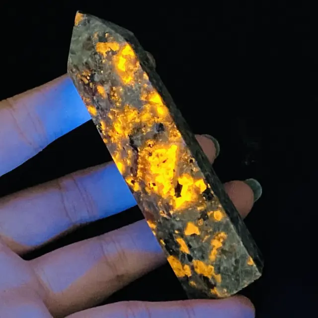 1pc Natural Yooperite obelisk quartz crystal wand healing point Gem Reiki 60g+