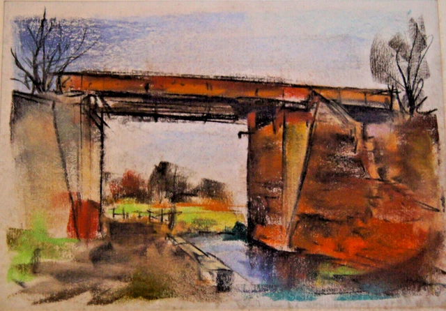 Franz Ehmke 1928-2018 DDR Pntor° Berlín Pastel° Abendstmmung De