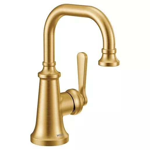 Grifo Fregadero Baño Moen S44101Bg Colinet Cepillado Oro 1,2 Gpm Un Agujero Alto Arco