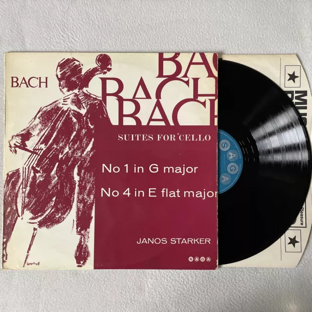 Janos Starker - Bach Suites for Cello No. 1 & No. 4 Vinyl LP Record (UK 1963)