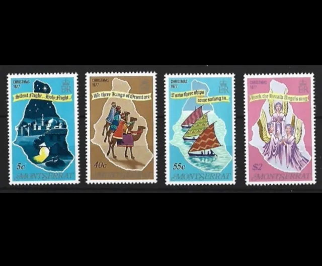 1977 - Montserrat Christmas Set of 4 Stamps MNH SG#412 - SG#415