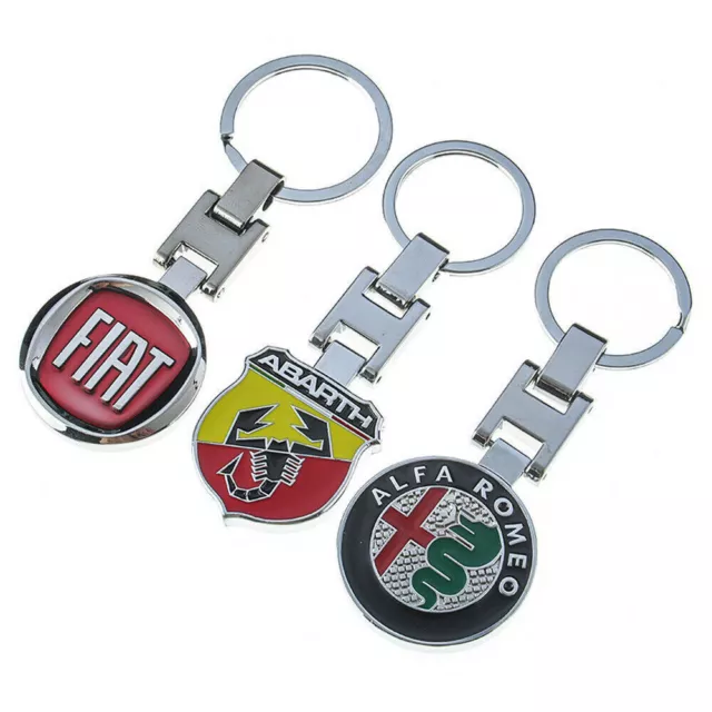 Schlüsselanhänger Alfa Romeo/ Abarth /FIAT Auto Logo Schlüsselring Autozubehör 2