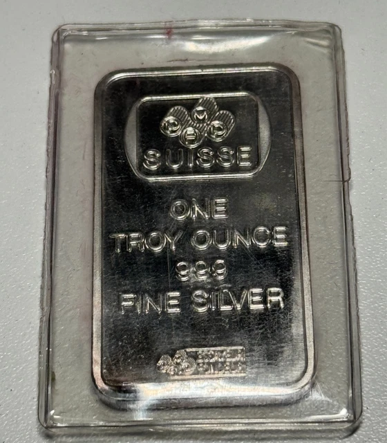 VINTAGE PAMP SUISSE Rosa 1 Troy Oz .999 Fine Silver Bar Rose