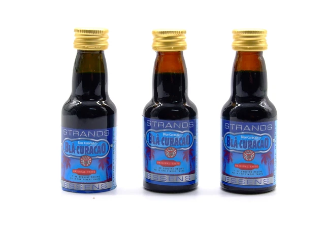 3 x Azul Curazao 25 ml - Esencia para alcohol, esencia de vodka, esencia aromatizante