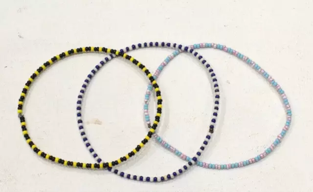 African Zulu Beaded Bangle Bracelet Set RSA