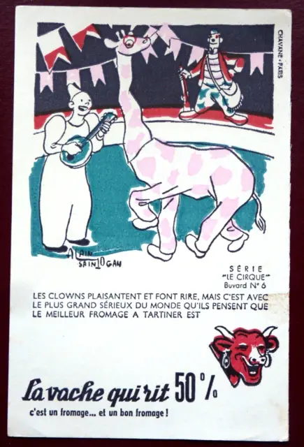 Buvard - La Vache Qui Rit - Le Cirque N°6 Clowns Girafe - A.saint Ogan -