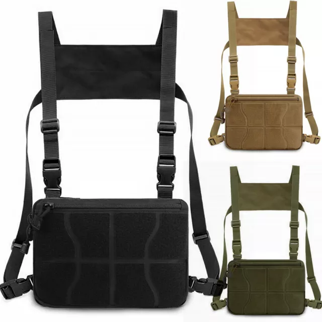 TACTICAL COMBAT CHEST Rig Concealed Front Pouch Recon Kit Pack Molle ...