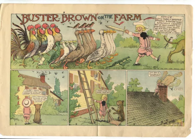 R.F. Outcault Buster Brown On The Farm Comic Strip