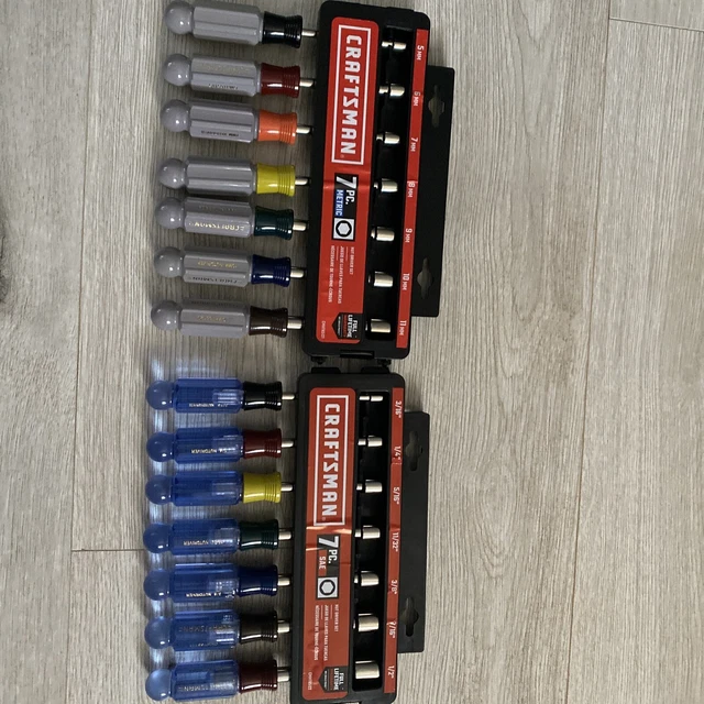 CRAFTSMAN 14 PC SAE and METRIC Nut Driver set MM Inch Piece NEW 7 EUR ...