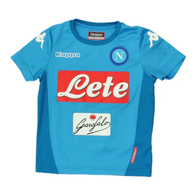 Napoli 2017-18 Kappa Boys Home Tshirt | Italian Serie A Football Sportswear Blue