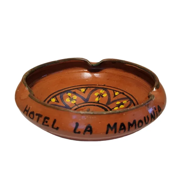 Vtg Hotel La Mamounia Marrakech Terra Cotta Pottery Moroccan Ash Tray Bowl SAFI