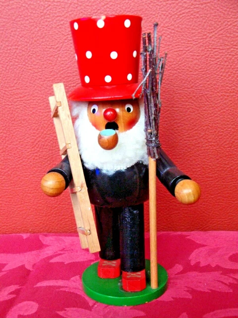 Erzgebirge Steinbach, Räuchermann Schornsteinfeger 17 cm, sehr alt + top